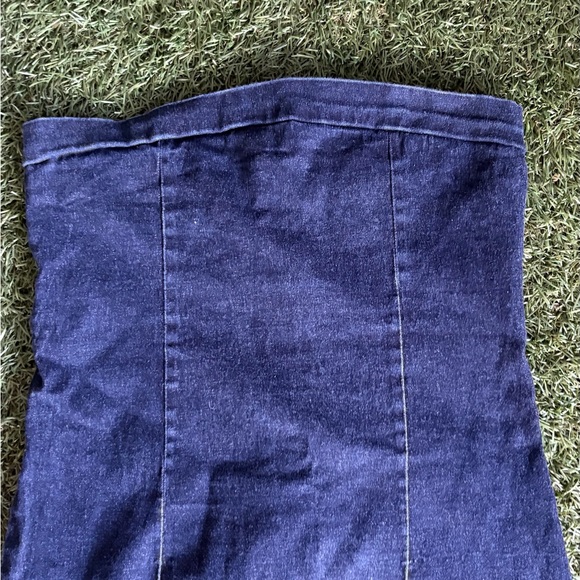 Y2K Strapless mini Denim dress - Picture 2 of 8